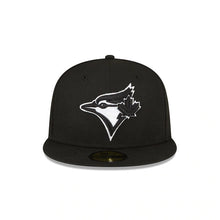 Load image into Gallery viewer, Toronto Blue Jays New Era MLB 59FIFTY 5950 Fitted Cap Hat Black Crown/Visor Black/White Logo 1993 World Series Side Patch Gray UV