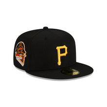 Load image into Gallery viewer, Pittsburgh Pirates New Era MLB 59FIFTY 5950 Fitted Cap Hat Black Crown/Visor Yellow Logo 1959 All-Star Game Side Patch Gray UV