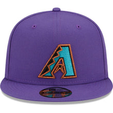 Load image into Gallery viewer, Arizona Diamondbacks New Era MLB 9FIFTY 950 Snapback Cap Hat Purple Crown/Visor Team Color Logo 2001 World Series Side Patch Gray UV