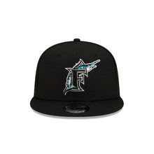 Load image into Gallery viewer, Florida Marlins New Era MLB 9FIFTY 950 Snapback Cap Hat Black Crown/Visor Team Color Logo 1997 World Series Side Patch Gray UV