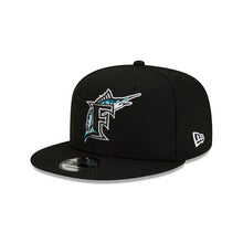 Load image into Gallery viewer, Florida Marlins New Era MLB 9FIFTY 950 Snapback Cap Hat Black Crown/Visor Team Color Logo 1997 World Series Side Patch Gray UV