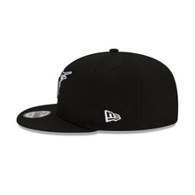 Load image into Gallery viewer, Florida Marlins New Era MLB 9FIFTY 950 Snapback Cap Hat Black Crown/Visor Team Color Logo 1997 World Series Side Patch Gray UV