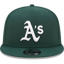 Load image into Gallery viewer, Oakland Athletics New Era MLB 9FIFTY 950 Snapback Cap Hat Dark Green Crown/Visor White Logo 1989 World Series Side Patch Gray UV