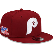 Load image into Gallery viewer, Philadelphia Phillies New Era MLB 9FIFTY 950 Snapback Cap Hat Cardinal Crown/Visor White Logo 1980 World Series Side Patch Gray UV