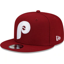Load image into Gallery viewer, Philadelphia Phillies New Era MLB 9FIFTY 950 Snapback Cap Hat Cardinal Crown/Visor White Logo 1980 World Series Side Patch Gray UV