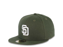 Load image into Gallery viewer, San Diego Padres New Era MLB 59FIFTY 5950 Fitted Cap Hat Olive Green Crown/Visor White Logo 1998 World Series Side Patch Pink UV