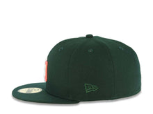 Load image into Gallery viewer, San Diego Padres New Era MLB 59FIFTY 5950 Fitted Cap Hat Dark Green Crown/Visor White/Pink Glow Logo 1998 World Series Side Patch Pink UV