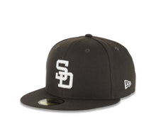 Load image into Gallery viewer, San Diego Padres New Era MLB 59FIFTY 5950 Fitted Cap Hat Brown Crown/Visor Cream Logo 1984 World Series Side Patch Light Cream UV