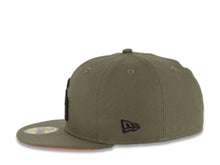 Load image into Gallery viewer, San Diego Padres New Era MLB 59FIFTY 5950 Fitted Cap Hat Olive Crown/Visor Black Logo Stadium Side Patch Neon Orange UV
