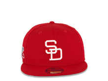 Load image into Gallery viewer, San Diego Padres New Era MLB 59FIFTY 5950 Fitted Cap Hat Red Crown/Visor White Logo 1984 World Series Side Patch Dark Gray UV