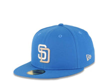 Load image into Gallery viewer, San Diego Padres New Era MLB 59FIFTY 5950 Fitted Cap Hat Cardinal Blue Crown/Visor White/Stone Logo 1998 World Series Side Patch Stone UV