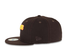 Load image into Gallery viewer, San Diego Padres New Era MLB 59FIFTY 5950 Fitted Cap Hat Dark Brown Crown/Visor Yellow/Orange/White Logo 1989 All-Star Game Side Patch Yellow UV