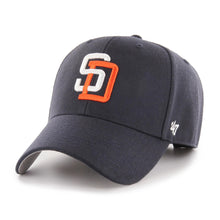 Load image into Gallery viewer, San Diego Padres '47 MLB MVP Adjustable Cap Hat Dark Navy Crown/Visor White/Orange Logo