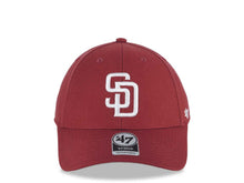 Load image into Gallery viewer, San Diego Padres '47 Brand  MLB MVP Adjustable Cap Hat Cardinal Crown/Visor White Logo Gray UV