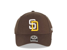 Load image into Gallery viewer, San Diego Padres '47 Brand MLB MVP Adjustable Cap Hat Brown Crown/Visor White/Yellow Logo Gray UV