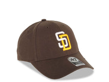 Load image into Gallery viewer, San Diego Padres '47 Brand MLB MVP Adjustable Cap Hat Brown Crown/Visor White/Yellow Logo Gray UV
