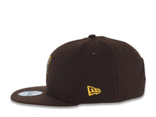 Load image into Gallery viewer, San Diego Padres New Era MLB 9FIFTY 950 Snapback Cap Hat Dark Brown Crown/Visor Dark Brown/Light Brown Catching Friar Logo 40th Anniversary Side Patch