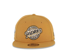 Load image into Gallery viewer, San Diego Padres New Era MLB 9FIFTY 950 Snapback Cap Hat Tan Crown/Visor Black/Metallic Gold Baseball Club Logo 1998 World Series Side Patch Cream UV