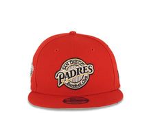 Load image into Gallery viewer, San Diego Padres New Era MLB 9FIFTY 950 Snapback Cap Hat Red Crown/Visor Black/Metallic Red Baseball Club Logo 1998 World Series Side Patch Cream UV