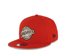Load image into Gallery viewer, San Diego Padres New Era MLB 9FIFTY 950 Snapback Cap Hat Red Crown/Visor Black/Metallic Red Baseball Club Logo 1998 World Series Side Patch Cream UV