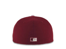 Load image into Gallery viewer, San Diego Padres New Era MLB 59FIFTY 5950 Fitted Cap Hat Cardinal Crown/Visor White/Pink Logo 1998 World Series Side Patch Pink UV