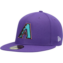 Load image into Gallery viewer, Arizona Diamondbacks New Era MLB 59FIFTY 5950 Fitted Cap Hat Purple Crown/Visor Team Color Logo Gray UV (State View)