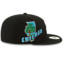 Load image into Gallery viewer, Chicago White Sox New Era MLB 59FIFTY 5950 Fitted Cap Hat Black Crown/Visor White Logo Gray UV (State View)