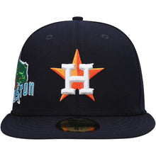 Load image into Gallery viewer, Houston Astros New Era MLB 59FIFTY 5950 Fitted Cap Hat Navy Blue Crown/Visor Team Color Logo Gray UV (State View)