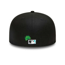 Load image into Gallery viewer, Florida Marlins New Era MLB 59FIFTY 5950 Fitted Cap Hat Black Crown/Visor Team Color Logo Gray UV (State View)