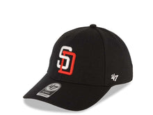 Load image into Gallery viewer, San Diego Padres '47 Brand  MLB MVP Adjustable Cap Hat Black Crown/Visor White/Red Logo 1992 All-Star Game Side Patch Red UV