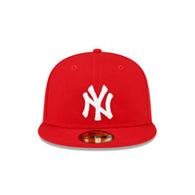 Load image into Gallery viewer, New York Yankees New Era MLB 59FIFTY 5950 Fitted Cap Hat Red Crown/Visor White Logo 2000 World Series Side Patch Gray UV