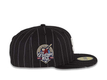 Load image into Gallery viewer, San Diego Padres New Era MLB 59FIFTY 5950 Fitted Cap Hat Black Crown/Visor Pinstripe White Logo 40th Anniversary Side Patch Gray UV