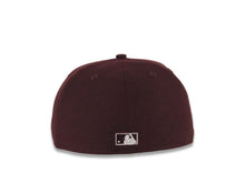 Load image into Gallery viewer, San Diego Padres New Era MLB 59FIFTY 5950 Fitted Cap Hat Maroon Crown/Visor White Logo 25th Anniversary Side Patch Green UV