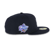 Load image into Gallery viewer, San Diego Padres New Era MLB 59FIFTY 5950 Fitted Cap Hat Navy Blue Crown/Visor White Logo 1998 World Series Side Patch Blue Azure UV