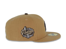 Load image into Gallery viewer, San Diego Padres New Era MLB 59FIFTY 5950 Fitted Cap Hat Wheat Crown/Visor Brown/White P Logo Established 1969 Side Patch Brown UV