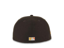 Load image into Gallery viewer, San Diego Padres New Era MLB 59FIFTY 5950 Fitted Cap Hat Brown Crown/Visor Yellow/Orange Logo 1984 World Series Side Patch Yellow UV