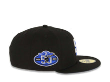 Load image into Gallery viewer, San Diego Padres New Era MLB 59FIFTY 5950 Fitted Cap Hat Black Crown/Visor White/Royal Blue Logo 50th Anniversary Side Patch Royal Blue UV