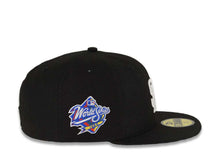 Load image into Gallery viewer, San Diego Padres New Era MLB 59FIFTY 5950 Fitted Cap Hat Black Crown/Visor White Logo 1998 World Series Side Patch Green UV