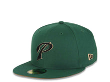 Load image into Gallery viewer, San Diego Padres New Era MLB 59FIFTY 5950 Fitted Cap Hat Green Crown/Visor Black/Wheat āPā Logo 40th Anniversary Side Patch Wheat UV