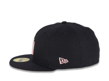 Load image into Gallery viewer, San Diego Padres New Era MLB 59FIFTY 5950 Fitted Cap Hat Dark Navy Crown/Visor White/Pink Logo 1998 World Series Side Patch Pink UV