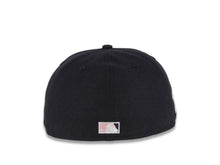 Load image into Gallery viewer, San Diego Padres New Era MLB 59FIFTY 5950 Fitted Cap Hat Dark Navy Crown/Visor White/Pink Logo 1998 World Series Side Patch Pink UV