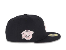 Load image into Gallery viewer, San Diego Padres New Era MLB 59FIFTY 5950 Fitted Cap Hat Dark Navy Crown/Visor White/Pink Logo 1998 World Series Side Patch Pink UV
