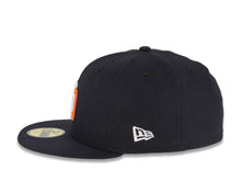Load image into Gallery viewer, San Diego Padres New Era MLB 59FIFTY 5950 Fitted Cap Hat Navy Blue Crown/Visor White/Orange Logo Established 1969 Side Patch Gray UV