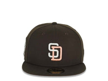 Load image into Gallery viewer, San Diego Padres New Era MLB 59FIFTY 5950 Fitted Cap Hat Brown Crown/Visor Cream/Peach Logo 25th Anniversary Side Patch Peach UV