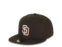 Load image into Gallery viewer, San Diego Padres New Era MLB 59FIFTY 5950 Fitted Cap Hat Brown Crown/Visor Cream/Peach Logo 25th Anniversary Side Patch Peach UV