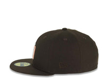 Load image into Gallery viewer, San Diego Padres New Era MLB 59FIFTY 5950 Fitted Cap Hat Brown Crown/Visor Cream/Peach Logo 25th Anniversary Side Patch Peach UV