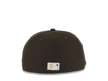 Load image into Gallery viewer, San Diego Padres New Era MLB 59FIFTY 5950 Fitted Cap Hat Brown Crown/Visor Cream/Peach Logo 25th Anniversary Side Patch Peach UV