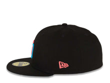 Load image into Gallery viewer, San Diego Padres New Era MLB 59FIFTY 5950 Fitted Cap Hat Black Crown/Visor Pink Glow/Blue Logo Blue UV