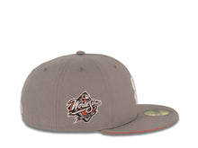 Load image into Gallery viewer, San Diego Padres New Era MLB 59FIFTY 5950 Fitted Cap Hat Gray Crown/Visor White Logo 1998 World Series Side Patch Orange UV