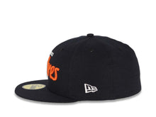 Load image into Gallery viewer, San Diego Padres New Era MLB 59FIFTY 5950 Fitted Cap Hat Navy Blue Crown/Visor White/Orange Script Logo 40th Anniversary Side Patch Gray UV